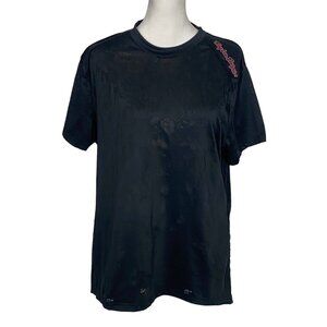 TROY LEE DESIGNS Women Lilium Short Sleeve Top Sz L Black Mountain Biking 3-11
